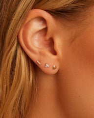 Diamond Bali Flat Back Single Stud