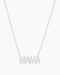 14k White Gold Mama Necklace