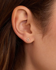 Diamond Star of David Single Stud