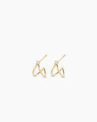 Diamond Solitaire Split Huggies