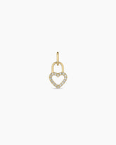 Diamond Heart Padlock Charm