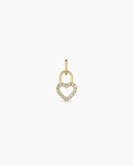 Diamond Heart Padlock Charm