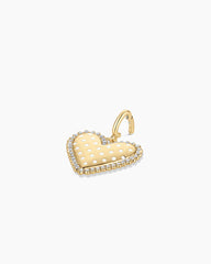 Vintage Heart Dot Parker Charm