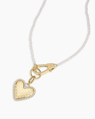Vintage Heart Dot Charm Necklace