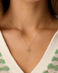 14k Gold Love Knot Charm Necklace