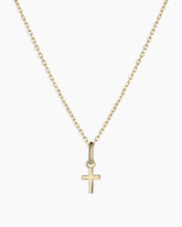 14k Gold Cross Charm Necklace