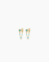 Turquoise Capri Chain Huggies