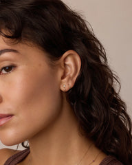 White Sapphire Bali Stud Huggies