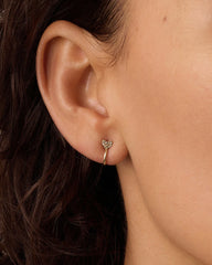 Diamond Heart Stud Single Huggie