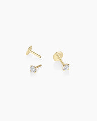 Lab Grown Diamond Solitaire Flat Back Studs