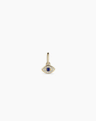 Diamond and Blue Sapphire Evil Eye Charm
