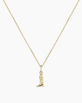 14k Gold Cowboy Boot Charm Necklace