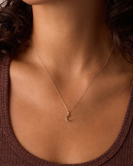 Diamond Crescent Charm Necklace