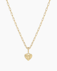 Vintage Heart Alphabet Charm Necklace