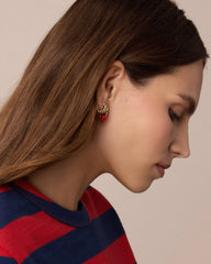 Open Heart Enamel Padlock Huggies