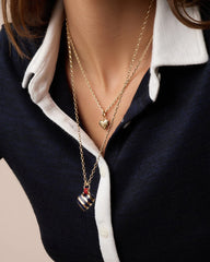 Campbell Enamel Heart Pendant Necklace