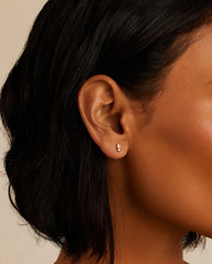 Diamond and White Sapphire Single Stud