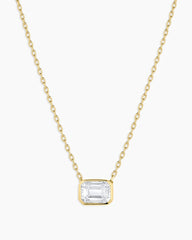 Classic Diamond Emerald Necklace