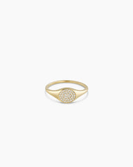 Diamond Pavé Signet Ring