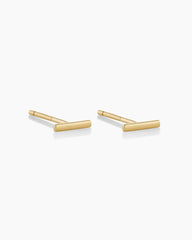 14k Gold Rose Bar Studs