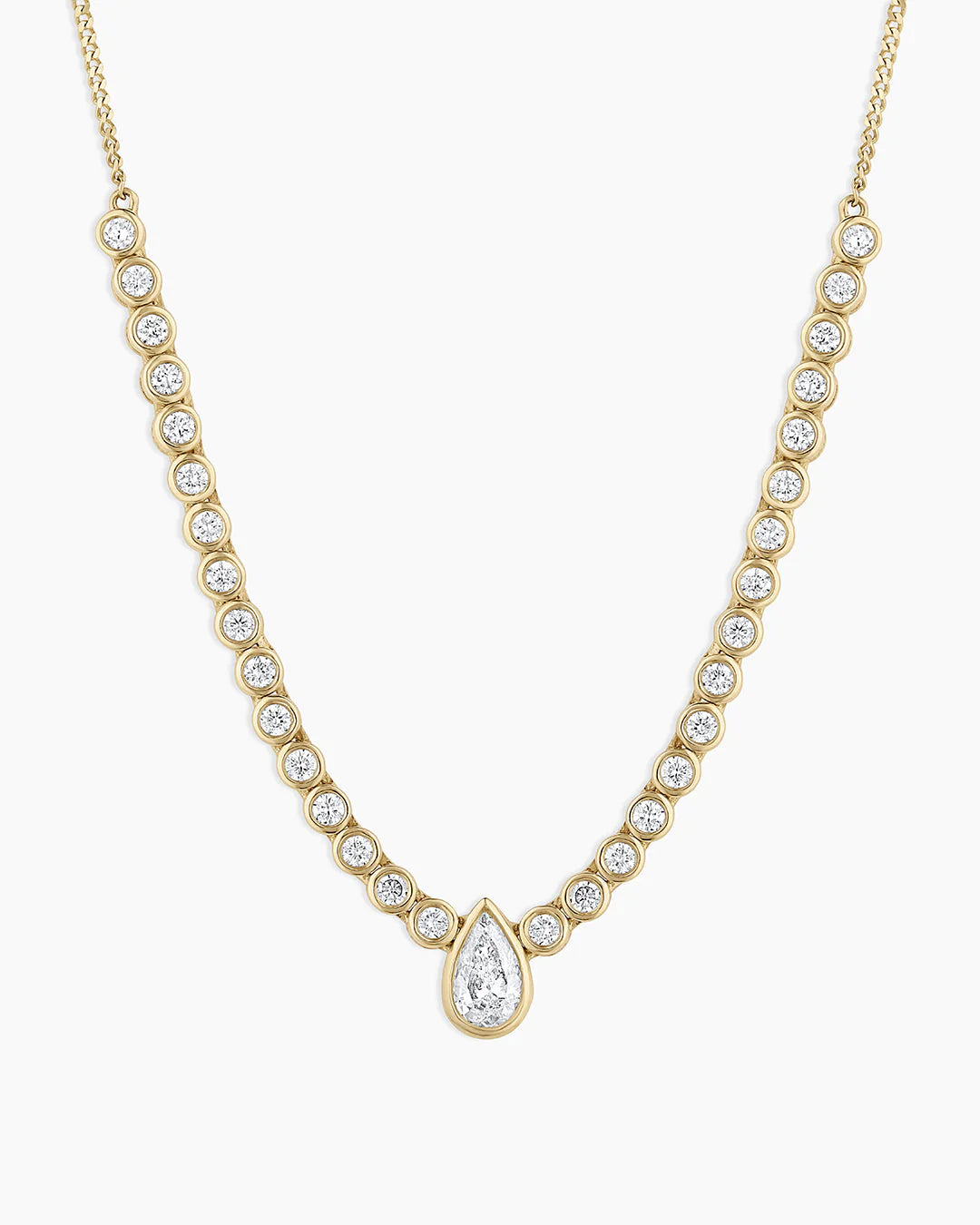 Lab Grown Diamond Pear Row Necklace