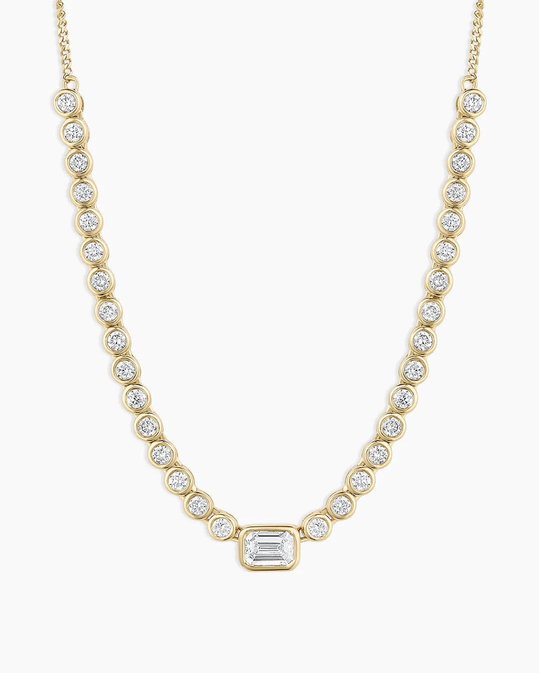 Lab Grown Diamond Emerald Row Necklace