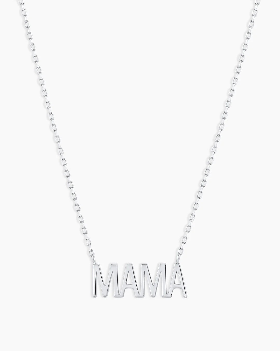 14k White Gold Mama Necklace