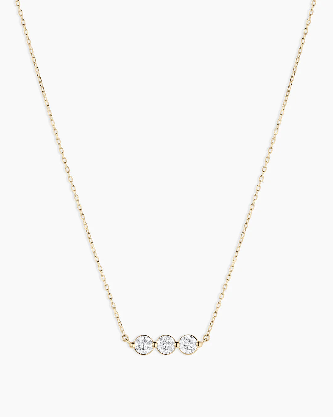 Lab Grown Diamond Halo Row Necklace