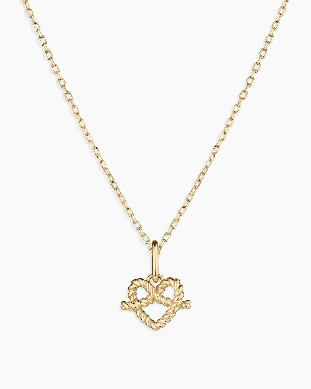 14k Gold Love Knot Charm Necklace