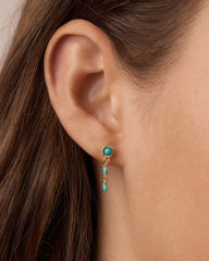 Turquoise Capri Chain Huggies