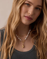 Gold Tulip Shell Charm Necklace