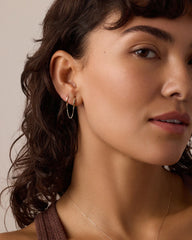 14k Gold Rose Double Huggie