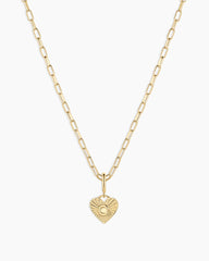 Vintage Heart Alphabet Charm Necklace