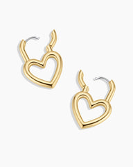 Open Heart Padlock Hoops