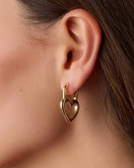 Open Heart Padlock Hoops