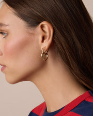 Open Heart Padlock Hoops