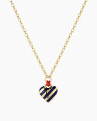 Campbell Enamel Heart Pendant Necklace