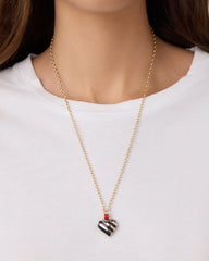 Campbell Enamel Heart Pendant Necklace