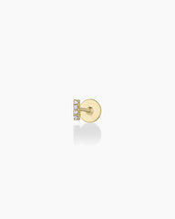 Diamond Pavé Bar Flat Back Single Stud